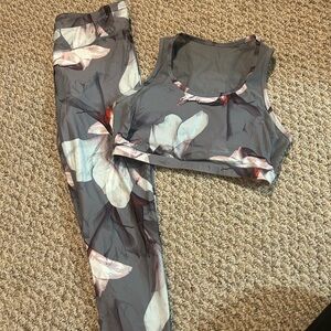 Floral Gray Fabletics Activewear Set